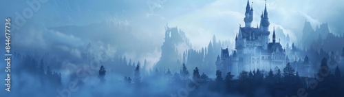 Mystical Fairy Tale Castle, Fantasy Kingdom Landscape