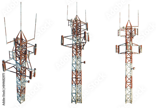 cellular communication tower 4k png cutout isolate