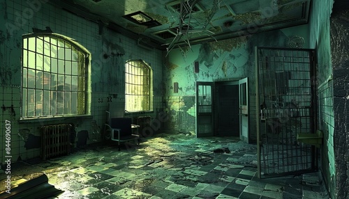 322 Utterly petrifying 3D cartoon abandoned asylum overrun by paranormal forces for Halloween