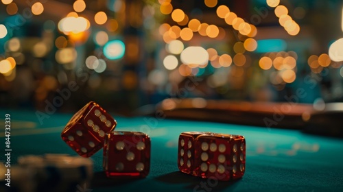 In the midst of a highstakes game the background fades into a blur of sparkling lights and distant chatter adding to the rush of watching the dice tumble across the table. .
