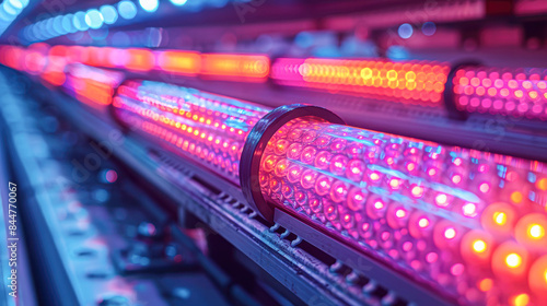 Close-up Macro Shot of LED Light Circuit Contacts Demonstrating Energy-Efficient Technology
