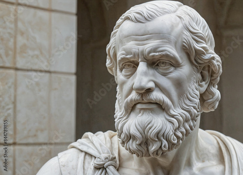 Conceptualizing Aristotle. A Statue Symbolizing Greek Culture and Antiquity. Generative AI