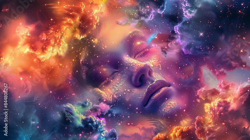 an image of a colorful dream that captures the surreal and psychedelic effects of LSD and DMT, pictures of dmt, dmt pic, dmt art 