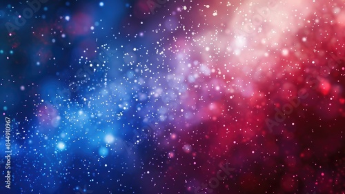 Abstract cosmic background with vibrant blue and red colors, simulating space stars