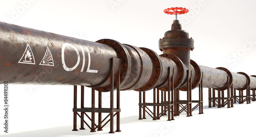 3d render illustration of an oil pipeline on a white background