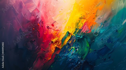 a series of colorful abstract paintings exploring themes of emotions, energy, and movement. Ideal for art galleries, home decor, and visual storytelling projects. Realistic HD