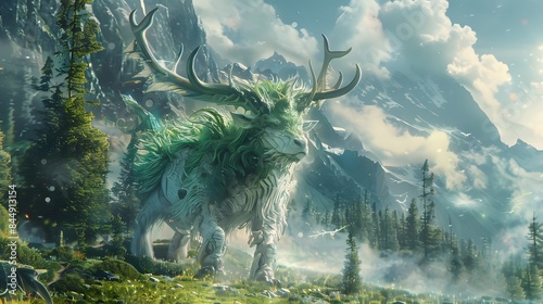 a series of whimsical illustrations of mythical creatures and fantasy landscapes, inspired by folklore and legends. Perfect for fantasy novels, RPG games, and digital art prints. Realistic HD