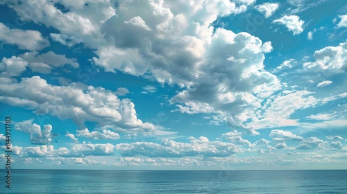 A view of the summer ocean and sky