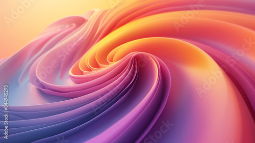 Dynamic Radiant 3D Ribbons on Sunset Gradient Background