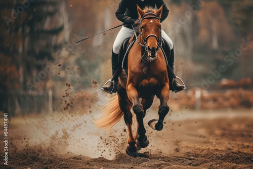 exhilarating sensation of riding a galloping horse freedom and adventure concept