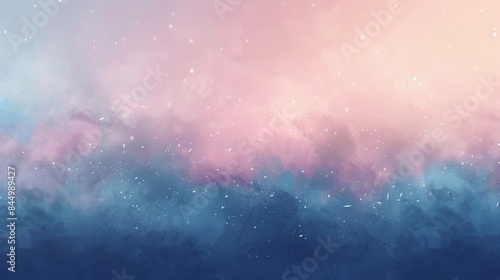 Soft pastel hues melt into each other resembling a watercolor painting as a sprinkling of stars le in the distance in this dreamy Midnight Mirage background. .