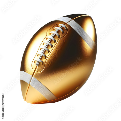 a golden american football ball, transparent background