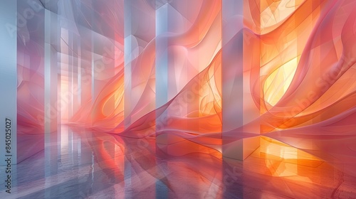 Holographic Display Abstract shapes dance in a mesmerizing holographic display, offering a minimalist vision of beauty
