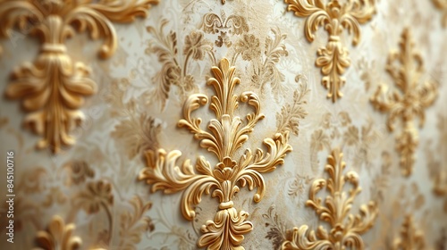Background with a gold damask pattern