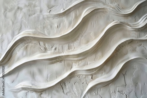 Sculpted Wave Patterns on Plaster