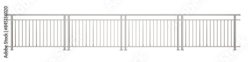 3D illustration features a modern minimal stair and balustrade system, along with isolated railings for balconies and fences (transparent background). Ideal for flexible design layouts.