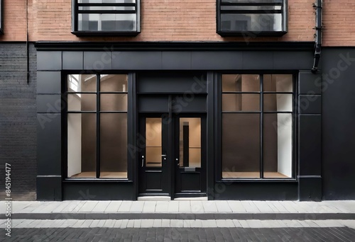 black painted storefront facade