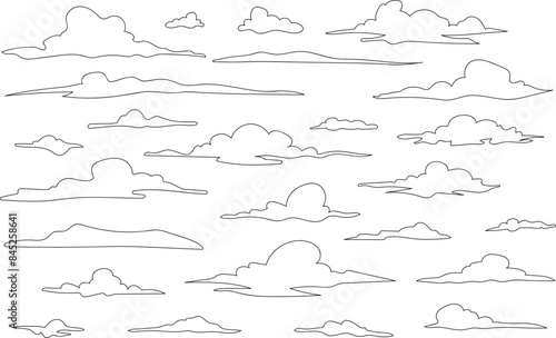 clouds vector outlines for architectural elevation background