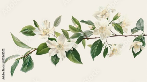 Lovely blooming jasmine branch