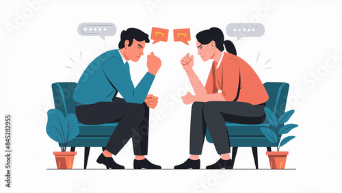 Illustration of two persons having disagreement