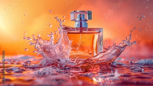 Perfume Bottle Splashing in Water