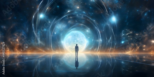 Embrace Your Cosmic Journey of Inspiration with Online Learning. Concept Online Learning, Cosmic Journey, Inspiration, Self-Discovery, Personal Growth