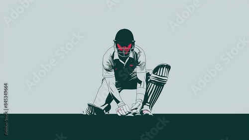 Illustration of Fielder or Wicket Keeper playing cricket match. Fielder or Wicket Keeper Playing in Action. Generative Ai