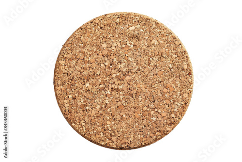 Round cork coaster isolated on a transparent background. perfect for protecting surfaces from heat and moisture, eco-friendly and sustainable.