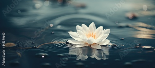 White Flower in the water. Creative banner. Copyspace image