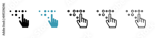 Braille icon set. blind people alphabet touch icon for UI designs.