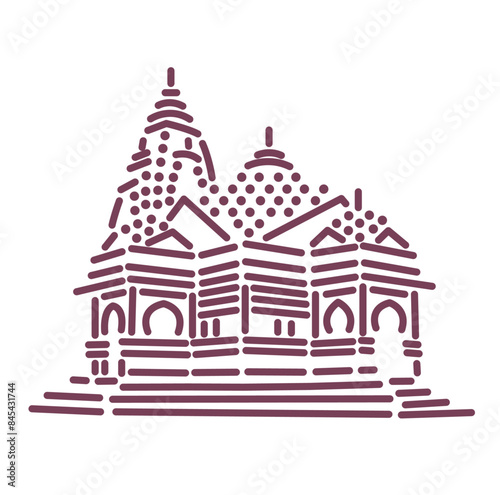 Trimbakeshwar Temple illustration vector icon.