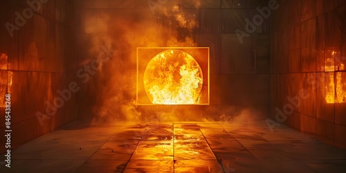 Understanding the Cremation Process Intense Heat and Flames in a Crematorium. Concept Cremation Process, Intense Heat, Flames, Crematorium, Understanding