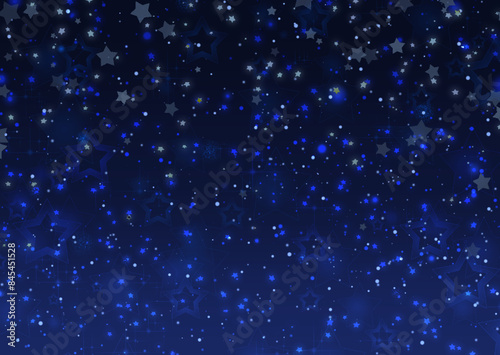 たくさんの星がきらきら光るシンプルな青いグラデーション背景テクスチャ
