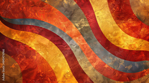 Arty AI abstract background with vivid autumn colors in a Harlem Renaissance style