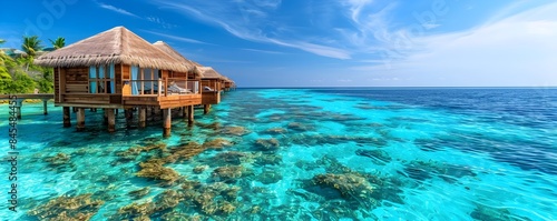 Luxurious Overwater Bungalow Retreat in the Idyllic Maldives with Stunning Marine Life Views