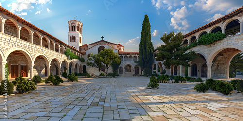 Antiochion Orthodox Church in Antakya, Hata with long trees showing beauty of nature