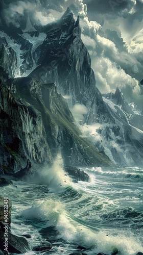 Majestic Alaskan Coastline: Untamed Beauty of Dramatic Cliffs and Crashing Waves