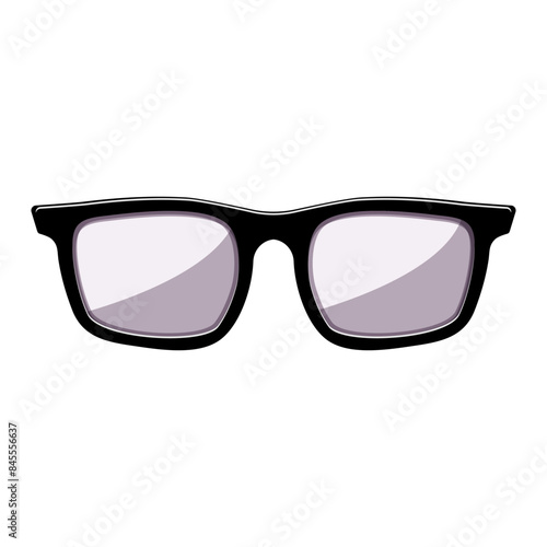 lens geek glasses cartoon. nerd hipster, sun ocular, shape round lens geek glasses sign. isolated symbol vector illustration
