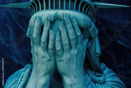 The Weight of Woe: Lady Liberty's Silent Struggle