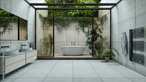 Salle de bain contemporaine, confortable et luxueuse