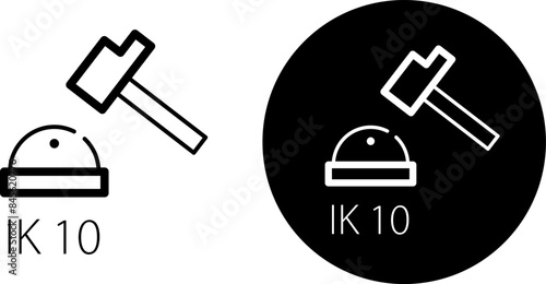 IK 10 icon , IK rating icon , vector illustration