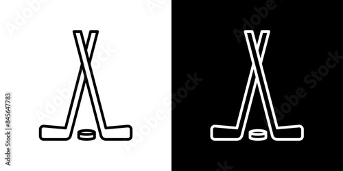 Ice Hockey Sticks Icon Set. Crossed Sticks Vector for Hockey.