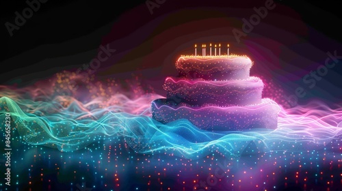Celestial Cake Delight - Stunning Aquarius Zodiac Symbol with Cinematic Lighting and Intricate Details