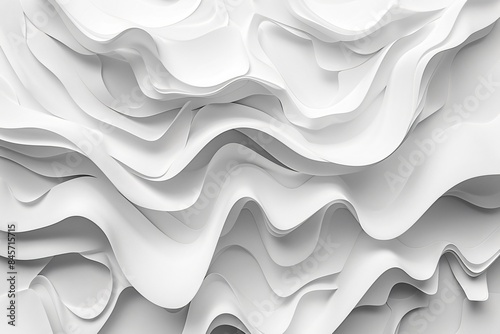 White wall covered in wavy paper