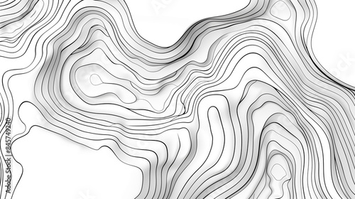 Abstract Topographic Map with Contour Lines