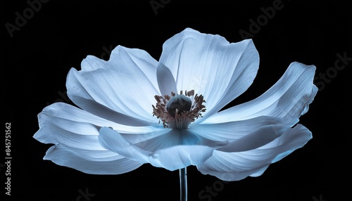  X-ray image of flower isolated on black 