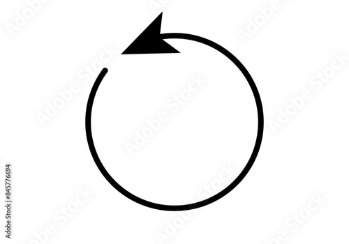 Icono negro de círculo con flecha de retroalimentación