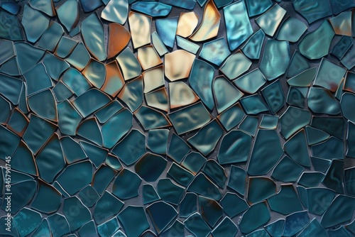 Blue shapes mosaic background 