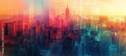 Urban Dreamscape with Abstract Elements