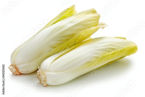 Fresh endives on a white surface